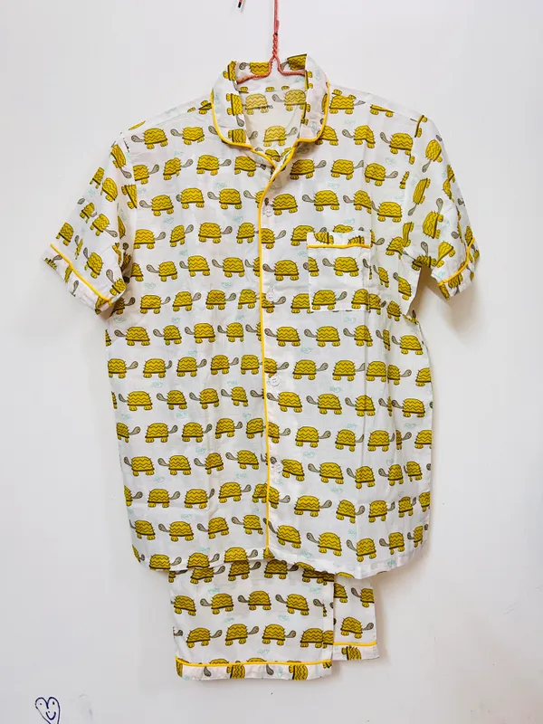 White_Printed_Cotton_Pyjama_Set_for_Boys_&_Girls