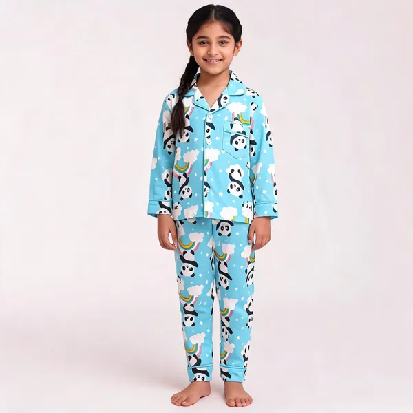 Aqua_Panda_Printed_Cotton_Relaxed_Pyjama_Set_For_Boys_&_Girls
