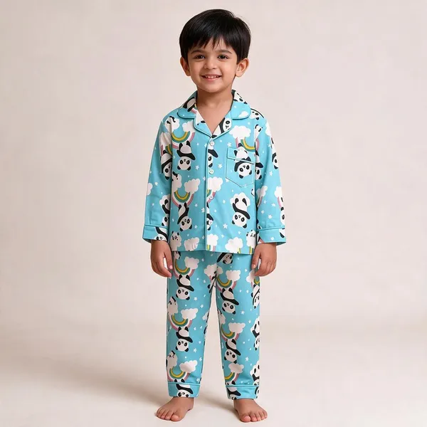 Aqua_Panda_Printed_Cotton_Relaxed_Pyjama_Set_For_Boys_&_Girls