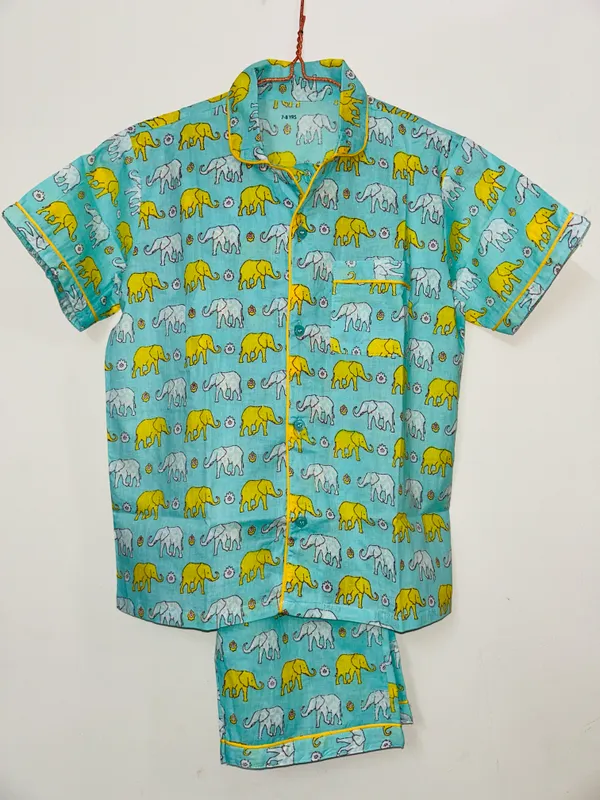 Blue_Printed_Cotton_Pyjama_Set_for_Boys_&_Girls