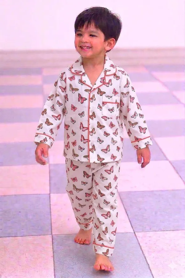 White_Printed_Cotton_Pyjama_Set_for_Boys_&_Girls