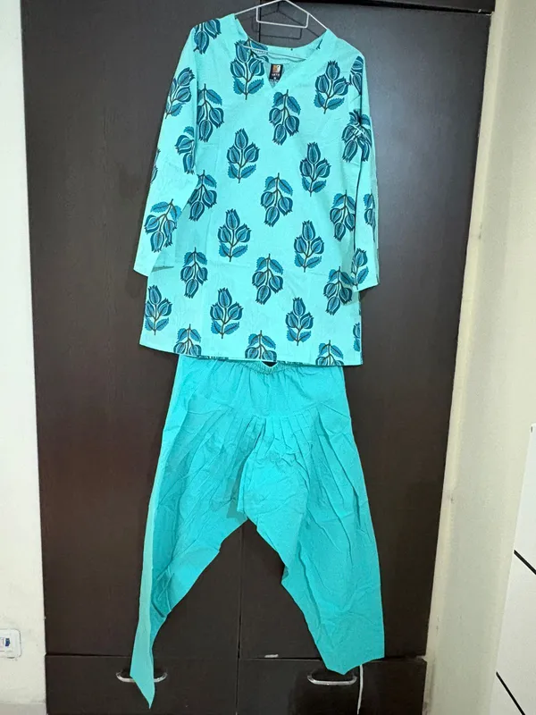 Turquoise_Cotton_Cord_Set_for_Women_&_Girls