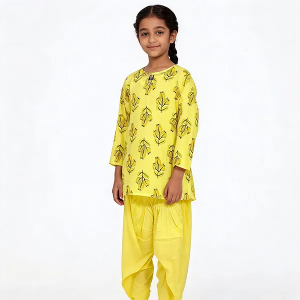 Yellow_Printed_Cotton_Straight_Kurta_Cord_Set_For_Women_&_Girls