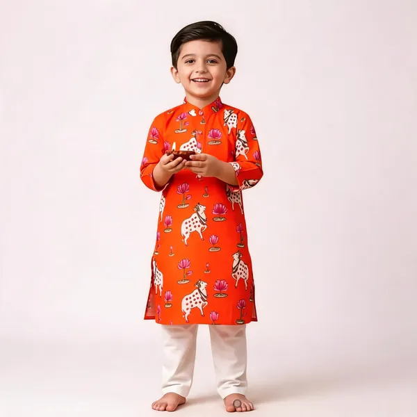 Orange_Printed_Cotton_Straight_Kurta_Pyjama_Set_For_Boys