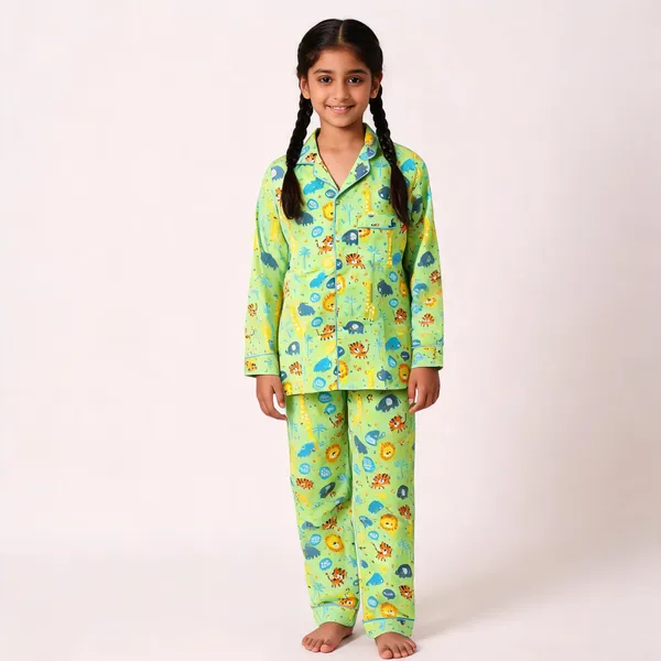 Green_Jungle_Printed_Cotton_Relaxed_Pyjama_Set_For_Boys_&_Girls