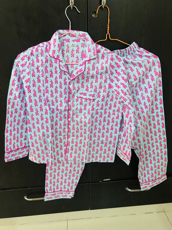 Mint_Printed_Cotton_Pyjama_Set_for_Boys_&_Girls