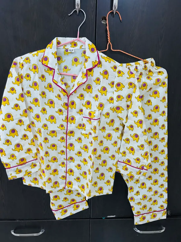White_Printed_Cotton_Pyjama_Set_for_Boys_&_Girls
