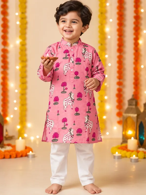 Pink_Printed_Cotton_Straight_Kurta_Pyjama_Set_For_Boys