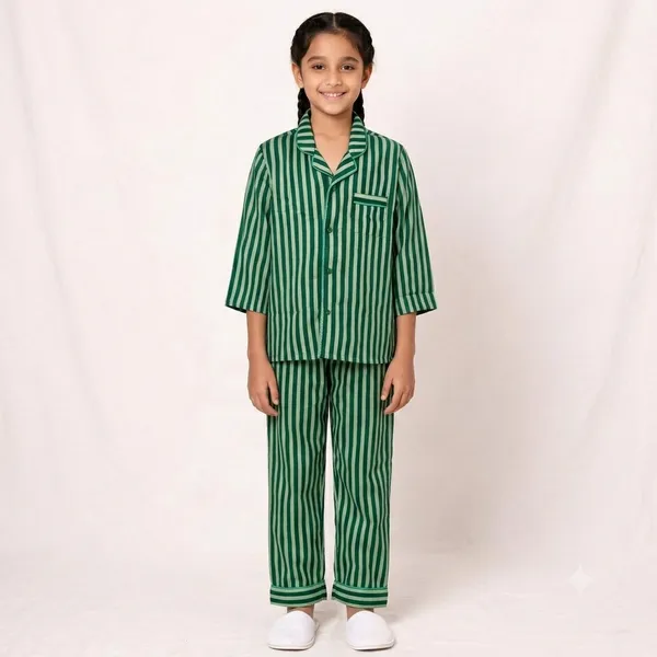 Green_Striped_Cotton_Relaxed_Pyjama_Set_For_Boys_&_Girls