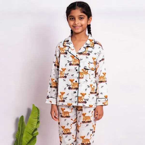 White_Leopard_Printed_Cotton_Relaxed_Night_Suit_For_Boys_&_Girls