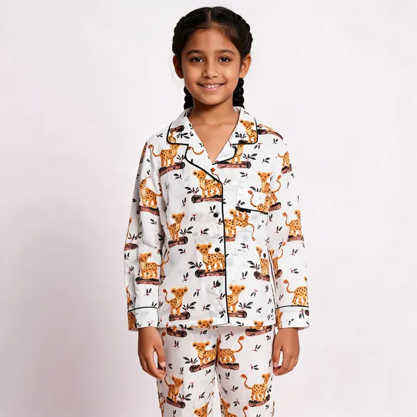White_Leopard_Printed_Cotton_Relaxed_Night_Suit_For_Boys_&_Girls