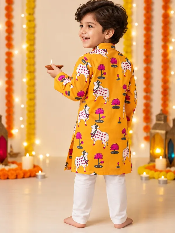 Yellow_Printed_Straight_Kurta_for_Boys