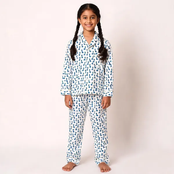 White_Dog_Printed_Cotton_Relaxed_Pyjama_Set_For_Boys_&_Girls
