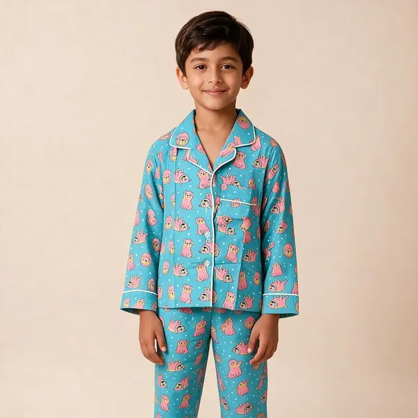Blue_Cartoon_Printed_Cotton_Relaxed_Pyjama_Set_For_Boys_&_Girls