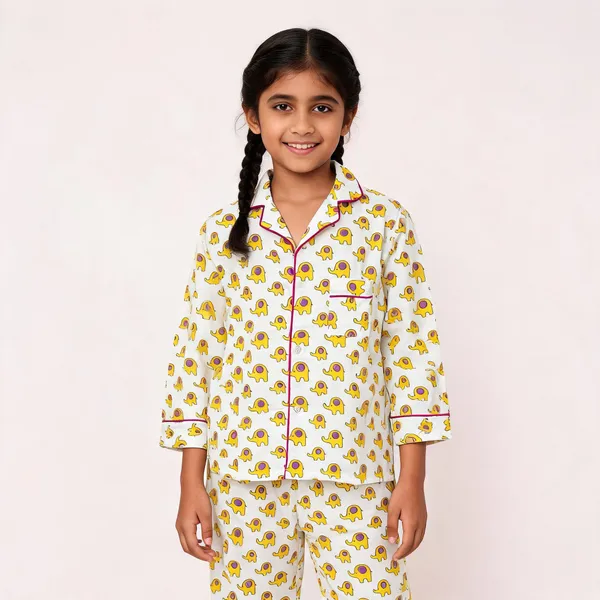 White_Elephant_Printed_Cotton_Relaxed_Pyjama_Set_For_Boys_&_Girls