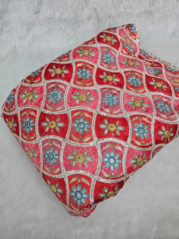 Red_Zari_Sequins_Embroidered_Work_With_Position_Print_On_Chinon_Fabric