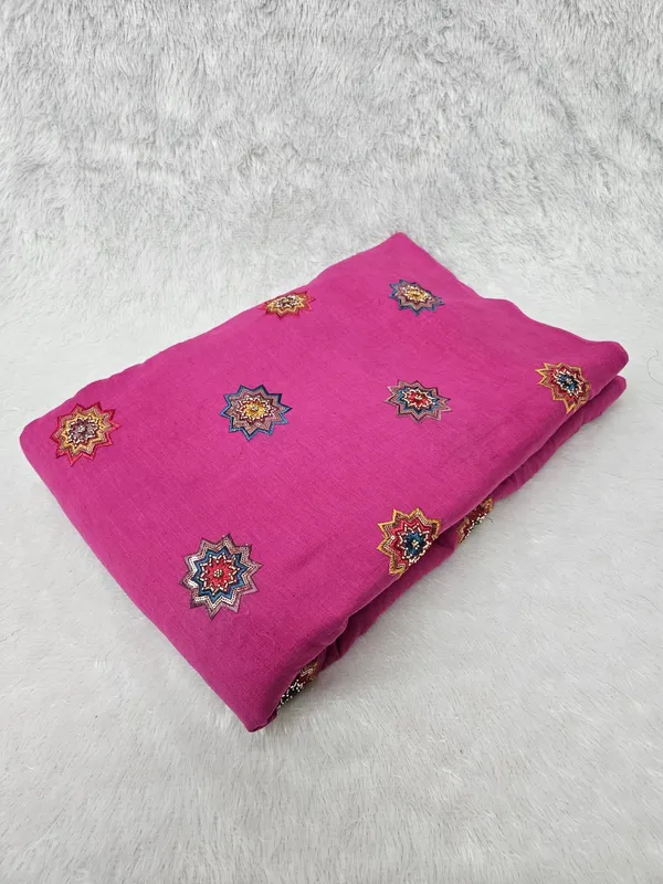 Rani_Pink_Beads_Embroidery_Butta_On_Kora_Cotton
