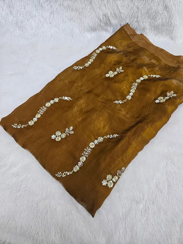 Mustard_Beads_Embroidery_On_Space_Silk_Fendy_Fabric