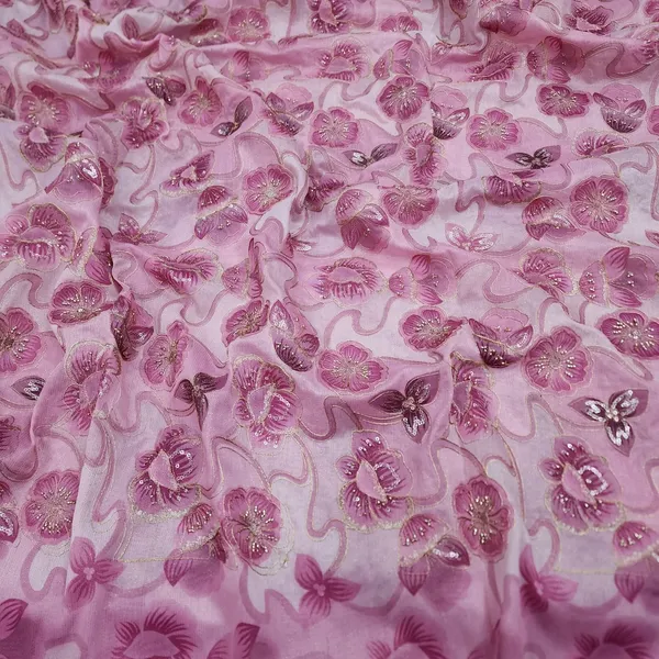Pink_Floral_Beads_Embroidery_With_Position_Print_On_Zari_Shimmer