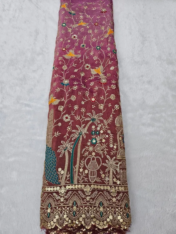 Red_Ombre_Multi_Thread_Heavy_Sequins_And_Jari_Embroidery_On_Viscose_Shimmer_Fabric