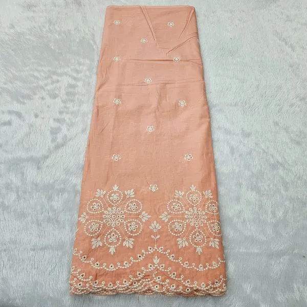 Peach_Daman_White_Thread_Embroidery_On_Cambric_Cotton_Fabric