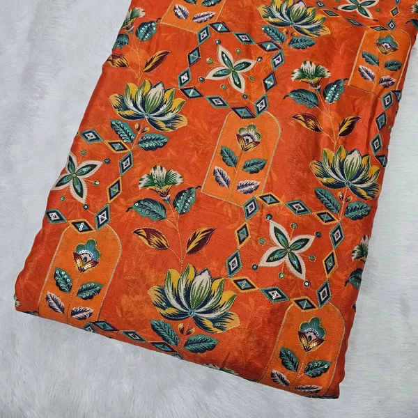 Orange_Position_Print_With_Embroidery_On_Chinon_Fabric