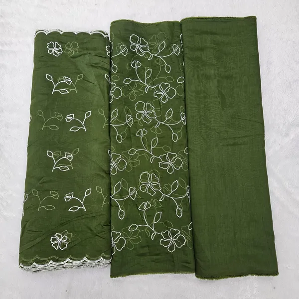 Green_3pc_Embroidery_On_Mul_Chanderi_Fabric