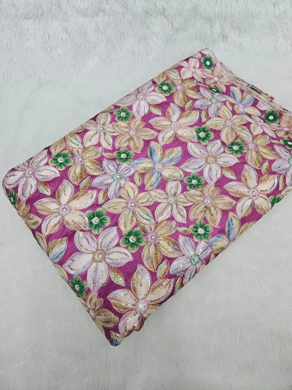 Onion_Floral_Position_Print_On_Chinon_Fabric