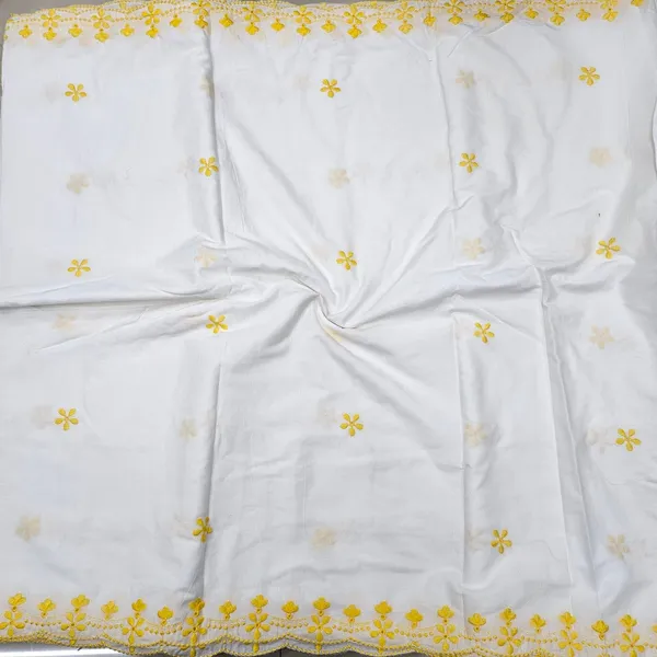 Yellow_Floral_2_Side_Border_Pure_Mul_Cotton_Dupatta