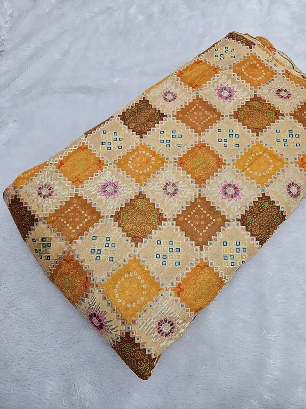Yellow_Jaquard_Position_Print_On_Cotton_Silk_Fabric