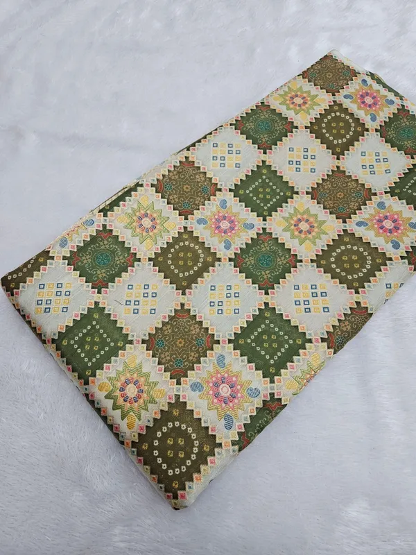 Green_Jaquard_Position_Print_On_Cotton_Silk_Fabric