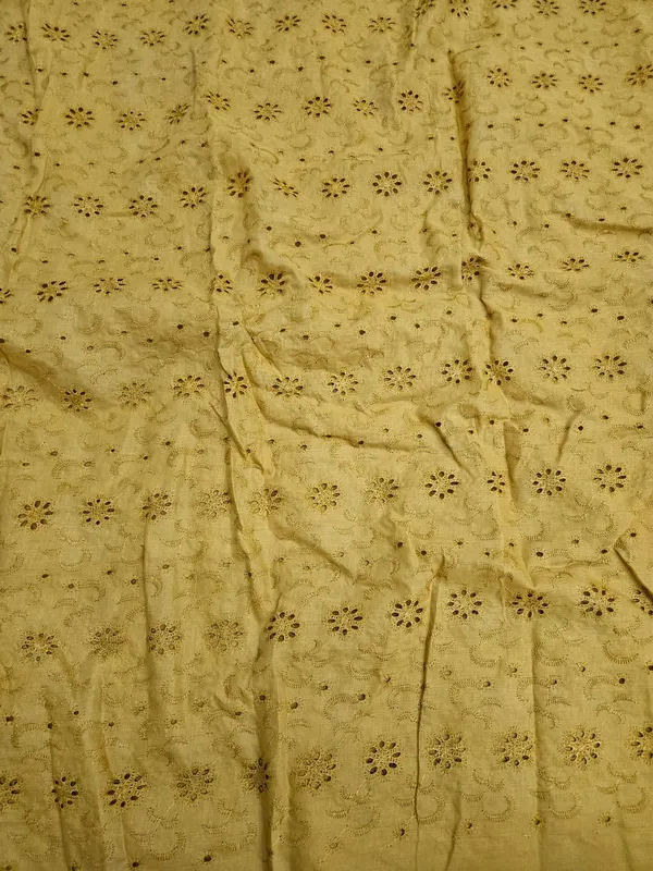 Mustard_Yellow_Floral_Plain_Hakoba_Fabric