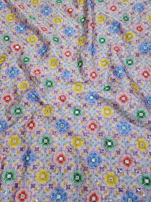 Lavender_Floral_Position_Print_On_Chinon_Fabric