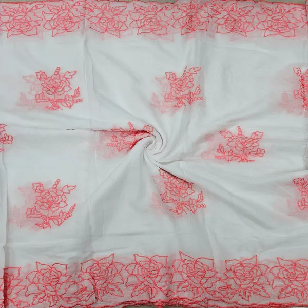 Peach_Floral_2_Side_Border_Pure_Mul_Cotton_Dupatta