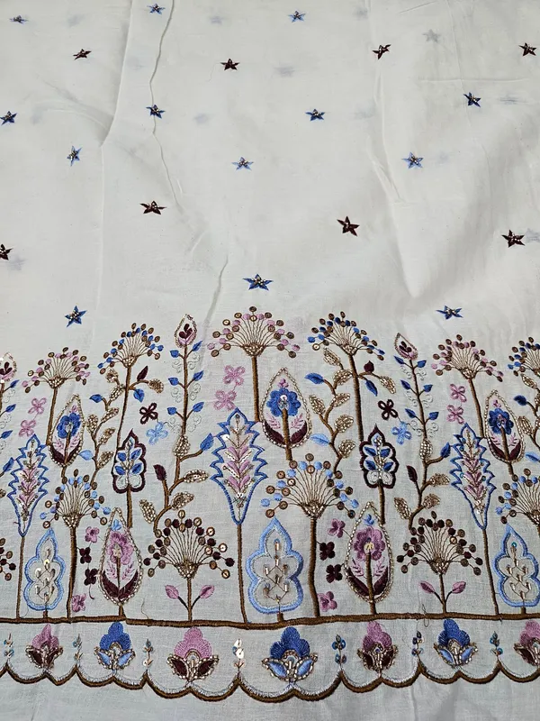 Floral_Multi_Thread_Beads_Embroidery_On_Kora_Mul_Cotton