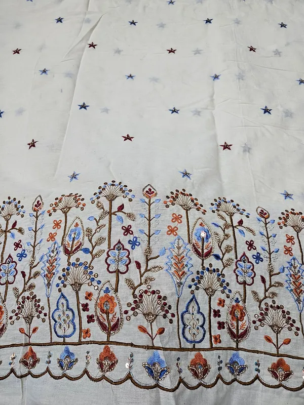 Floral_Multi_Thread_Beads_Embroidery_On_Kora_Mul_Cotton