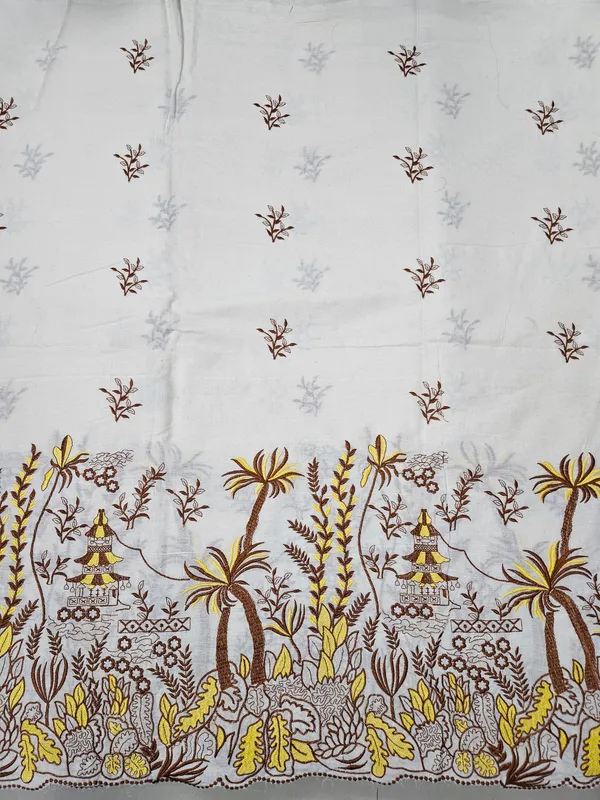 Floral_Coloured_Thread_Embroidery_On_Kora_Mul_Cotton_Fabric