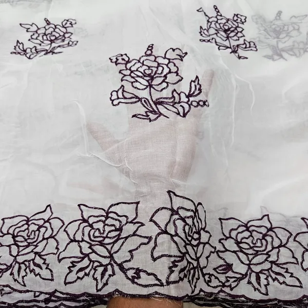 Purple_Floral_2_Side_Border_Pure_Mul_Cotton_Dupatta