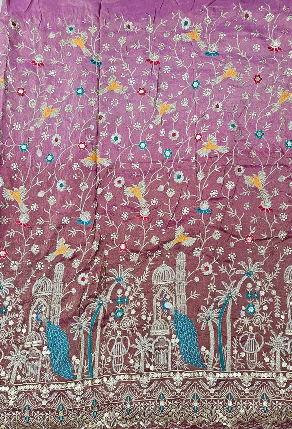 Red_Ombre_Multi_Thread_Heavy_Sequins_And_Jari_Embroidery_On_Viscose_Shimmer_Fabric