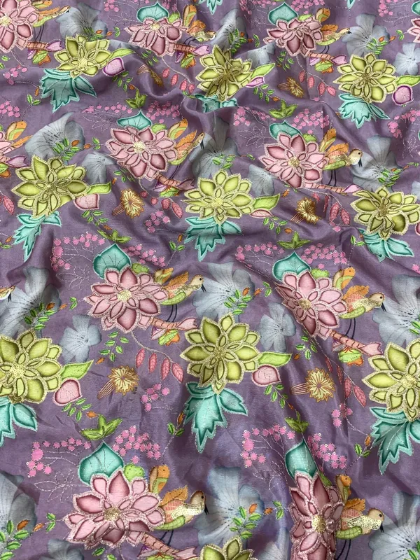 Dark_Levender_Position_Print_With_Embroidery_On_Chinon_Fabric