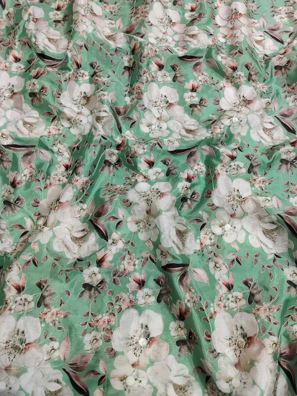 Sea_Green_Floral_Position_Print_With_Embroidery_On_Chinon_Fabric
