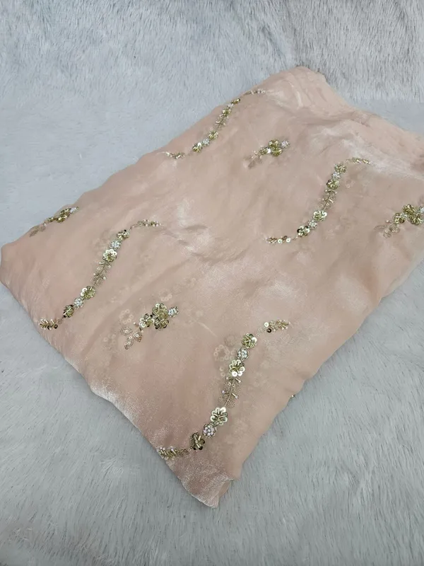 Light_Peach_Beads_Embroidery_On_Space_Silk_Fendy_Fabric