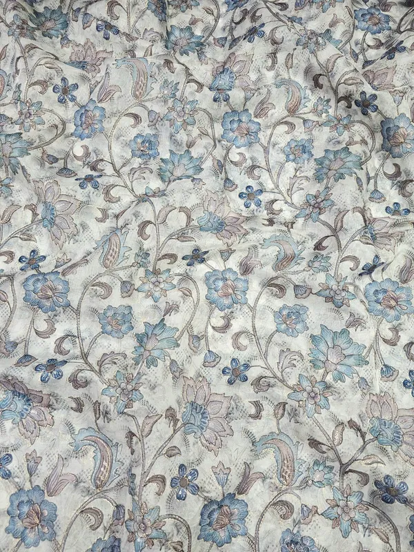 Blue_Floral_Position_Print_With_Embroidery_On_Organza_Fabric