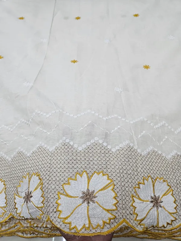 Yellow_Embroidered_2pc_Daman_Allover_On_Kora_Cotton_Fabric