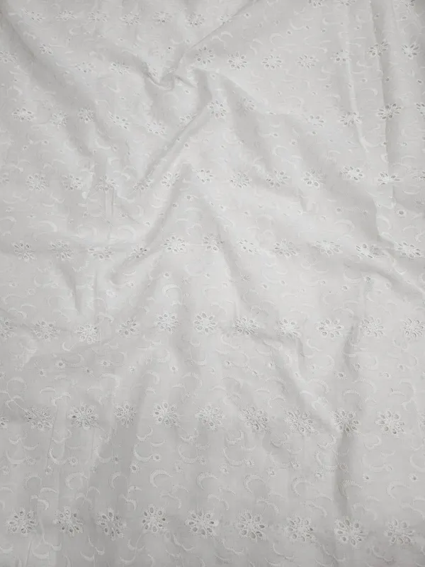 White_Floral_Plain_Hakoba_Fabric