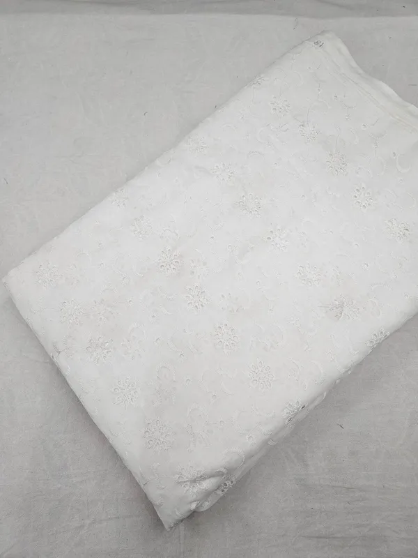 White_Floral_Plain_Hakoba_Fabric
