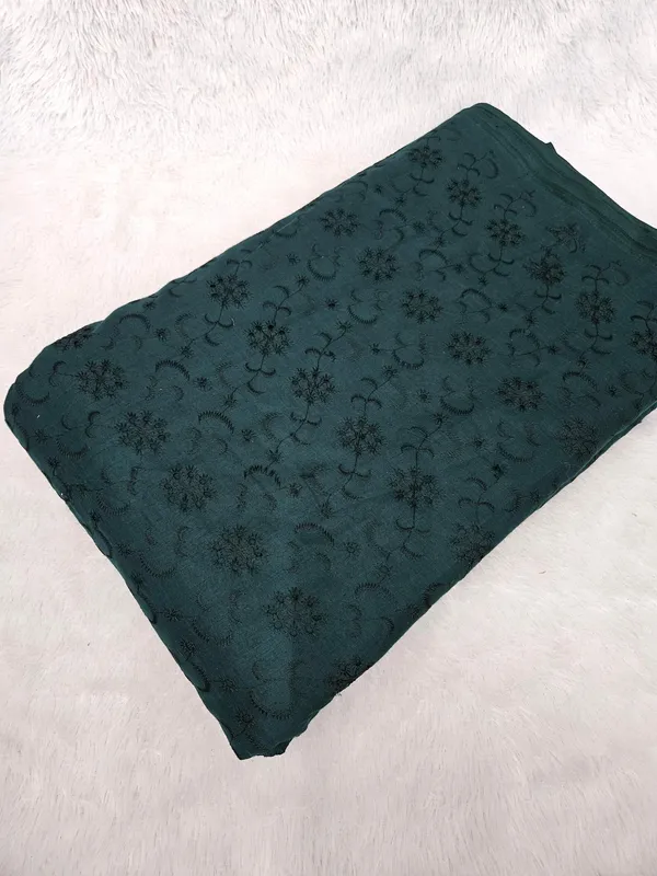 Dark_Green_Floral_Plain_Hakoba_Fabric