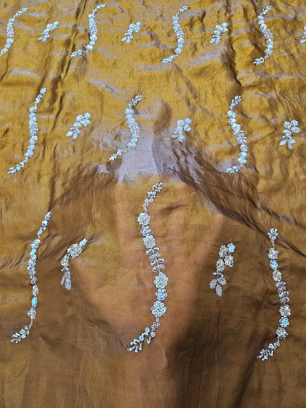 Mustard_Beads_Embroidery_On_Space_Silk_Fendy_Fabric