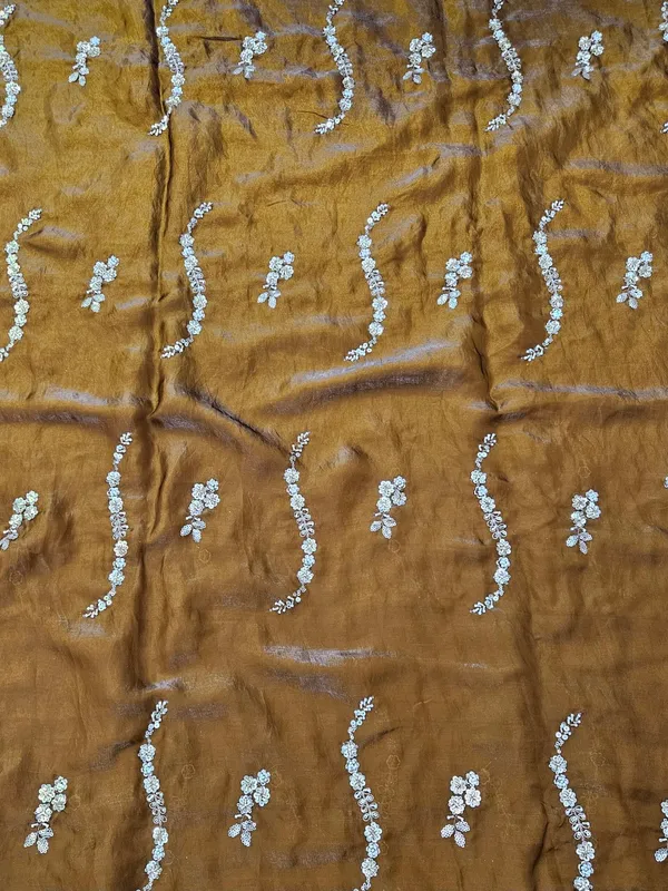Mustard_Beads_Embroidery_On_Space_Silk_Fendy_Fabric