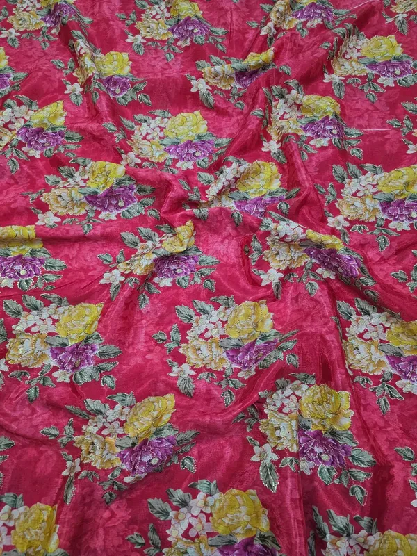 Red_Floral_Position_Print_With_Embroidery_On_Chinon_Fabric